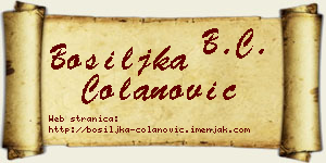 Bosiljka Čolanović vizit kartica